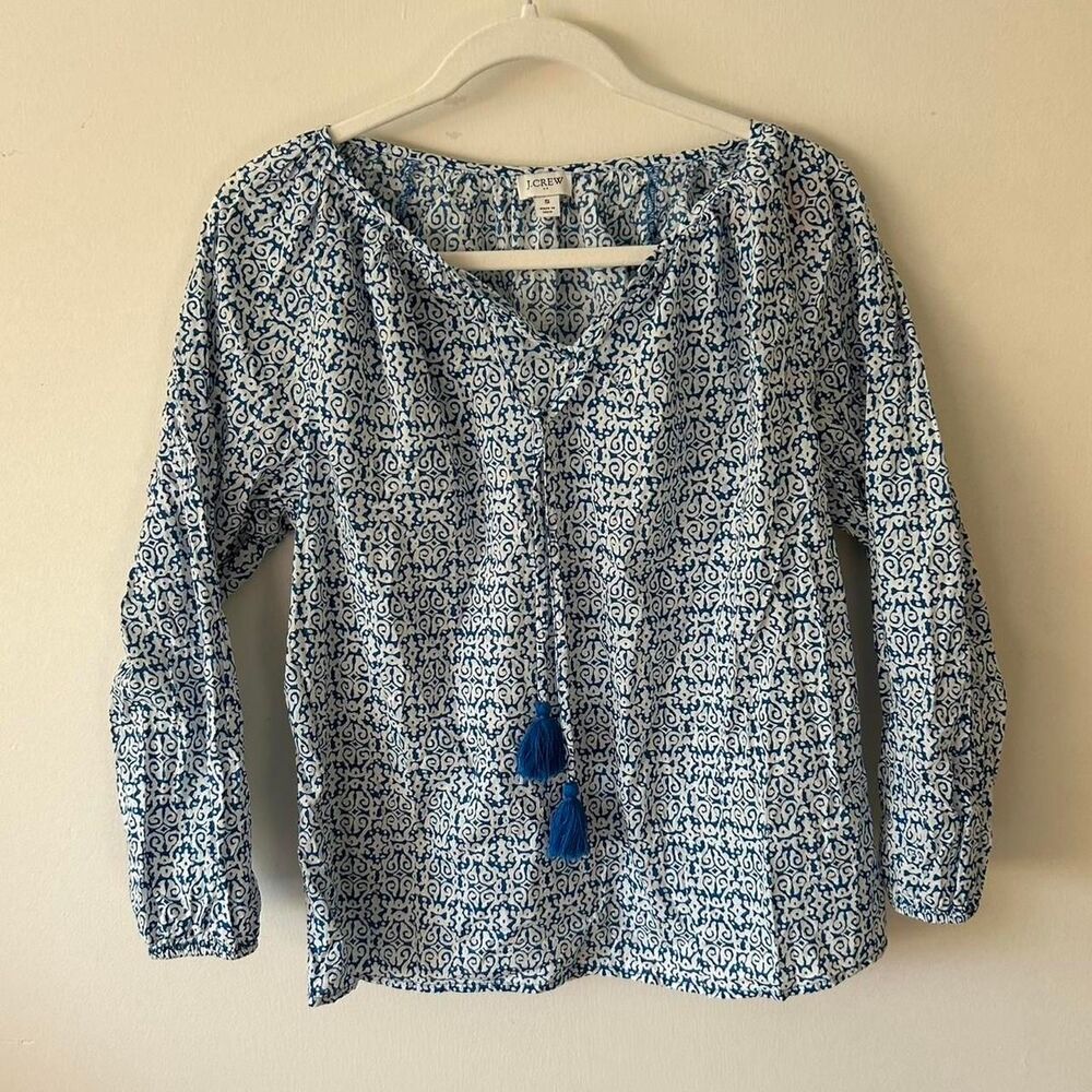 J.Crew Multicolored Blue Blouse – Lightweight Top